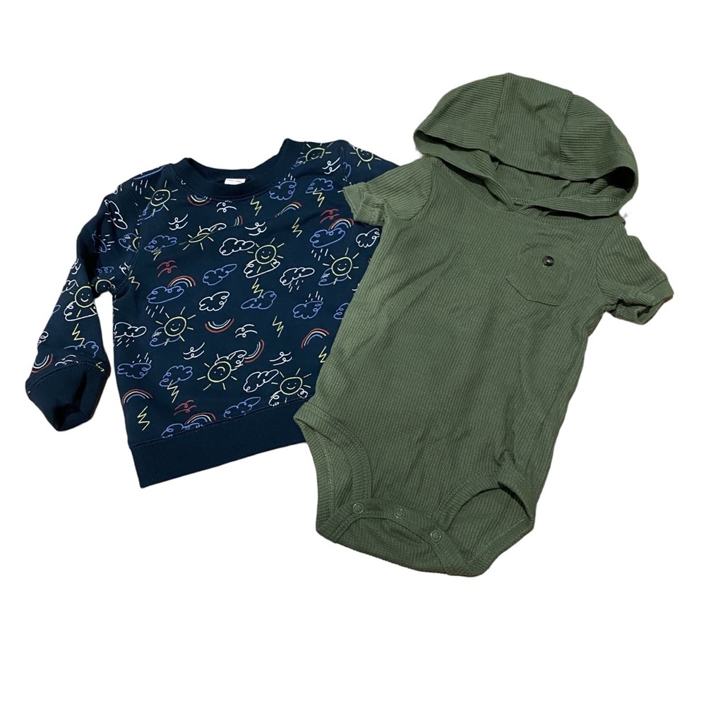 Baby Boy 12 m Clothing Lot Sweater Pullover Hooded Onesie 1yr Bundle 4/$20 🛑